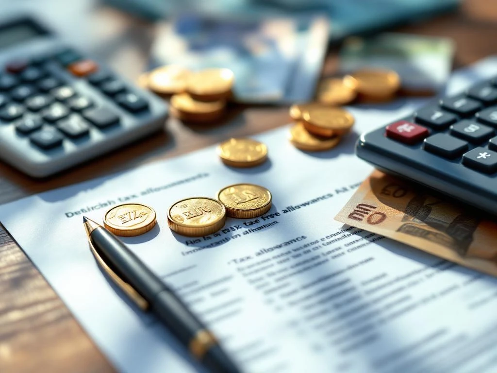 Nederlandse belastingdocumenten met rekenmachine en euro's op houten bureau, professionele financiële planning